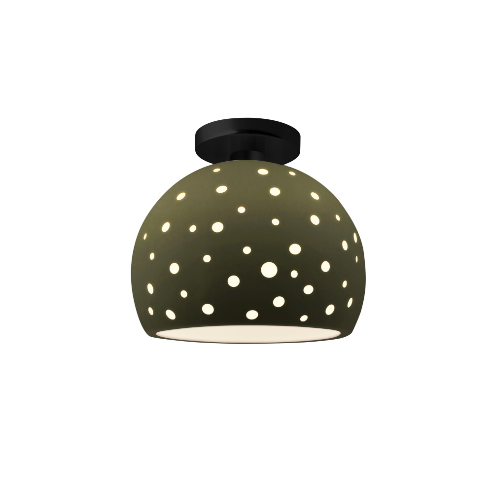 Perforated Medium Globe LED Semi-Flush