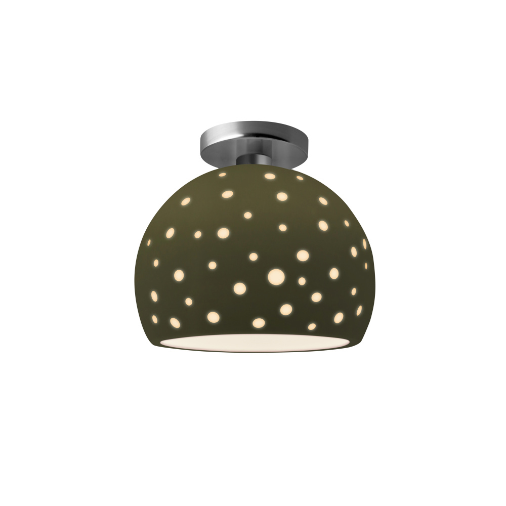 Perforated Medium Globe LED Semi-Flush