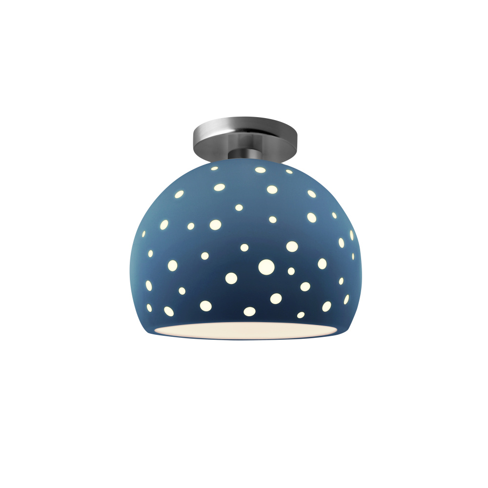 Perforated Medium Globe LED Semi-Flush