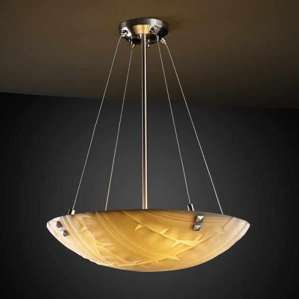 24" Pendant Bowl w/ PAIR SQUARE FINIALS