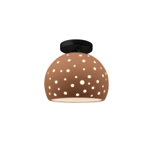 Justice Design Group CER-6357-ADOB-MBLK - Perforated Small Globe Semi-Flush