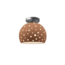 Justice Design Group CER-6357-ADOB-NCKL - Perforated Small Globe Semi-Flush