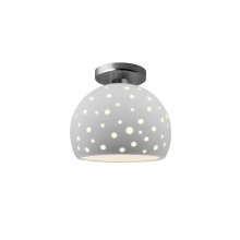 Justice Design Group CER-6357-BIS-NCKL - Perforated Small Globe Semi-Flush