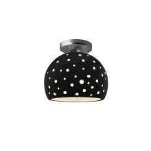 Justice Design Group CER-6357-BLK-NCKL - Perforated Small Globe Semi-Flush