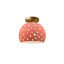 Justice Design Group CER-6357-BSH-BRSS-LED1-700 - Perforated Small Globe LED Semi-Flush