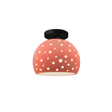 Justice Design Group CER-6357-BSH-MBLK - Perforated Small Globe Semi-Flush