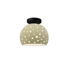 Justice Design Group CER-6357-VAN-MBLK - Perforated Small Globe Semi-Flush