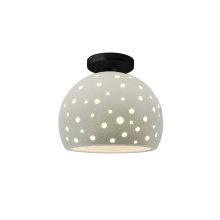 Justice Design Group CER-6359-CRK-MBLK - Perforated Medium Globe Semi-Flush