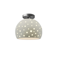 Justice Design Group CER-6359-CRK-NCKL - Perforated Medium Globe Semi-Flush