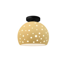 Justice Design Group CER-6359-MYLW-MBLK-LED1-700 - Perforated Medium Globe LED Semi-Flush