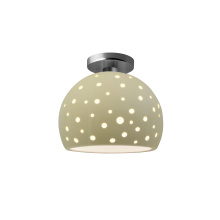 Justice Design Group CER-6359-VAN-NCKL-LED1-700 - Perforated Medium Globe LED Semi-Flush