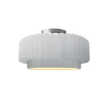 Justice Design Group CER-6370-WTWT-NCKL-LED1-700 - Small Tier Pleated LED Semi-Flush