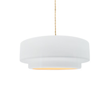 Justice Design Group CER-6540-WTWT-MBLK-BEIG-TWST-LED1-700 - Small Tier LED 1-Light Pendant