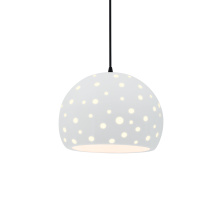 Justice Design Group CER-6583-WHT-MBLK-BKCD - Perforated Medium Globe 1-Light Pendant