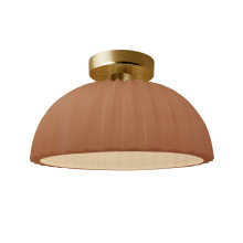 Justice Design Group CER-6623-ADOB-BRSS-LED1-700 - Pleated Dome LED Semi-Flush