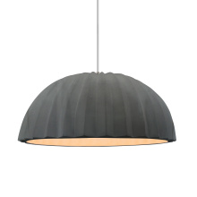Justice Design Group CER-6633-GRY-NCKL-WTCD - Pleated Dome 1-Light Pendant