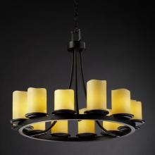 Justice Design Group CNDL-8768-14-CREM-MBLK - Dakota 12-Light Ring Chandelier (Short)