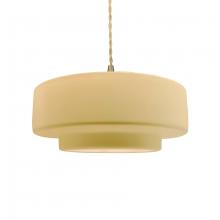 Justice Design Group CER-6543-MYLW-BRSS-BEIG-TWST - Medium Tier 1-Light Pendant