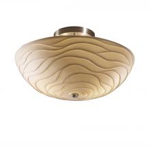 Justice Design Group PNA-9690-35-WAVE-NCKL-LED2-2000 - 14" LED Semi-Flush Bowl