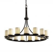 Justice Design Group POR-8715-10-SAWT-MBLK-LED15-10500 - Dakota 15-Light 1-Tier Ring LED Chandelier