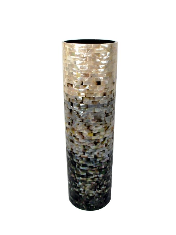 VASE, LG, RND, PEARLS, BL-MOP