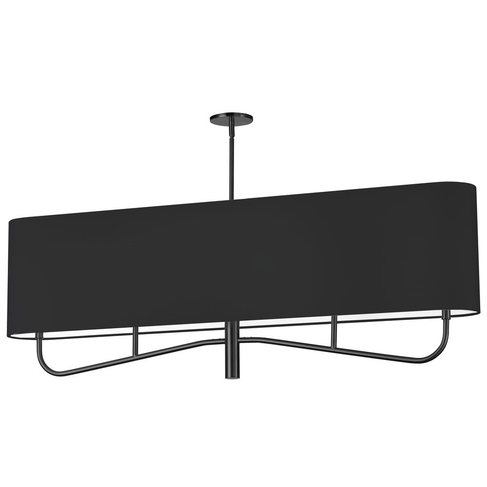 4LT Incan Horizontal Chandelier, MB w/ BK Shade