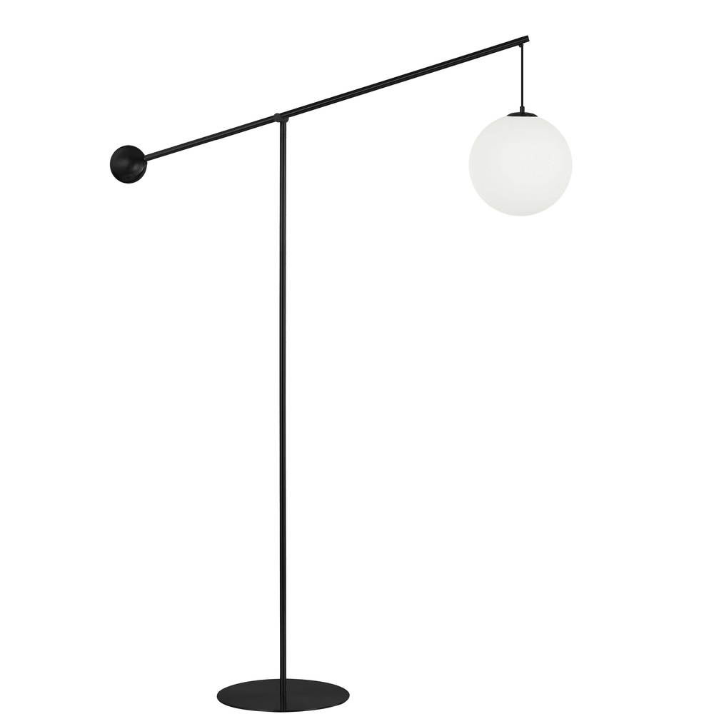 1 LT Incandescent Floor Lamp, MB w/ Opal Glass