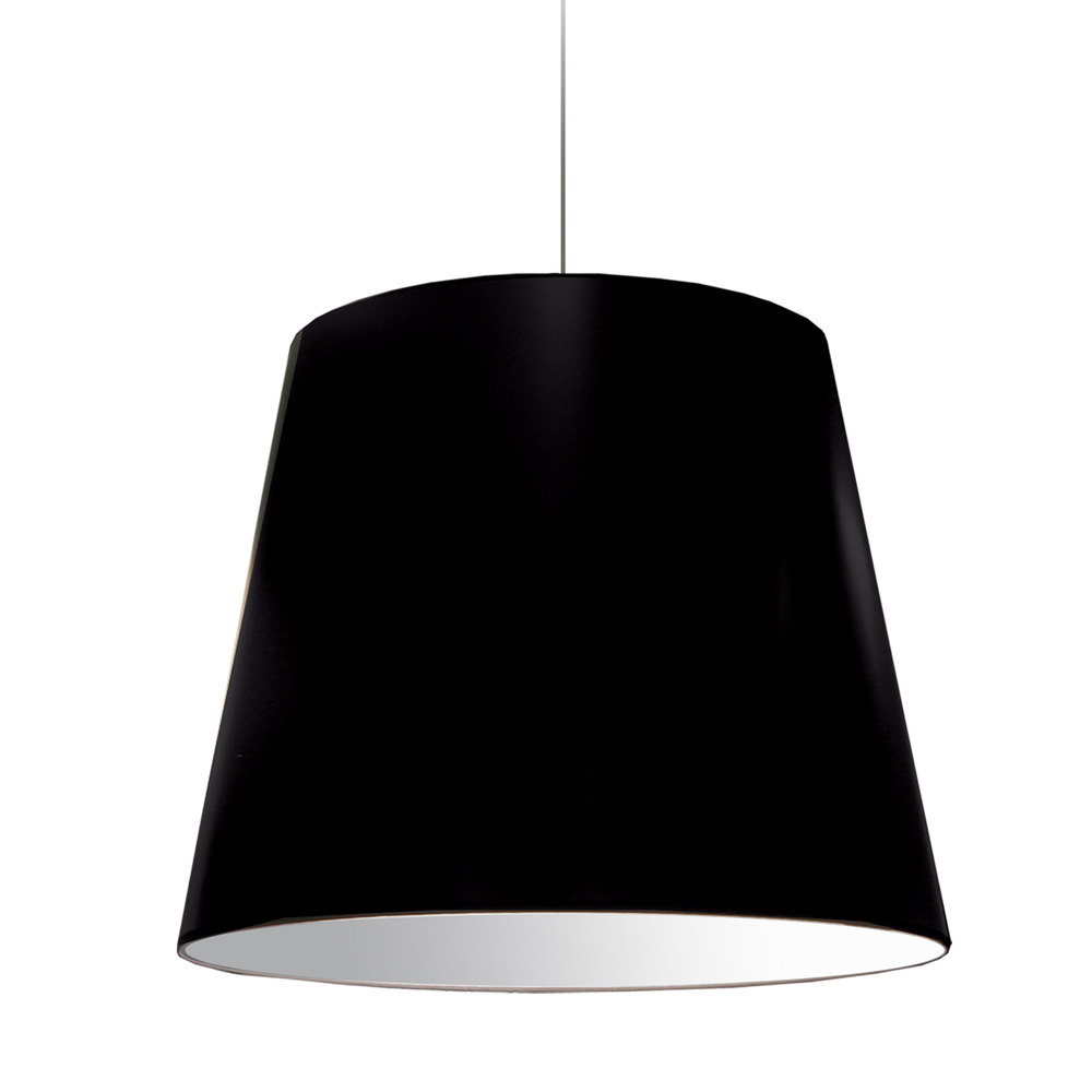 1LT Oversized Drum Pendant Large Black Shade