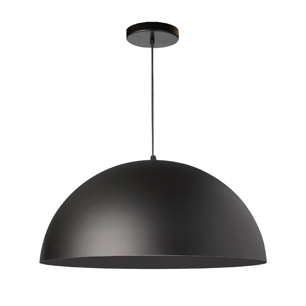 1 Light Incandescent Pendant, Matte Black