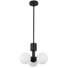 Dainolite AMA-153P-MB - 3 Light Halogen Pendant Matte Black with White Opal Glass