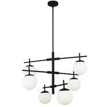 Dainolite CAE-306C-MB - 6LT Halogen Chandelier, MB with WH Opal Glass