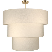 Dainolite DAL-309P-AGB - 9 Light Incandescent Aged Brass Pendant with Boucle Fabric Shade
