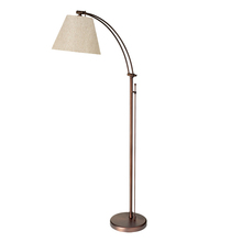 Dainolite DM2578-F-OBB - 1LT Incan Adjustable Floor Lamp, OBB w/ Flax Shade