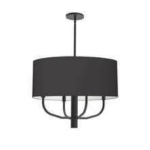 Dainolite ELN-224C-MB-797 - 4 Light Incandescent Pendant, Matte Black w/ Black Fabric Shade