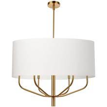 Dainolite ELN-306C-AGB-790 - 6LT Incandescent Pendant, AGB w/ WH Fabric Shade