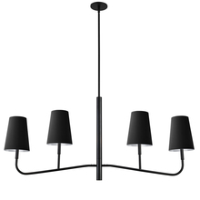 Dainolite ELN-534HC-MB-697 - 4 Light Incandescent Horizontal Chandelier Matte Black with Black Shades