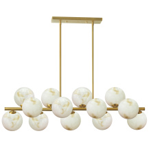 Dainolite GVA-4013HP-AGB - 13LT Horizontal Pendant, AGB w/ Faux Alabaster