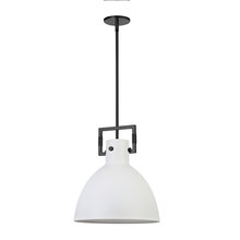 Dainolite LBY-141P-MW-MB - 1 Light Incandescent Pendant, Matte Black w/ MW Metal Shade