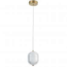 Dainolite PRI-67LEDP-AGB - 8.5W Pendant, AGB with CLR Acrylic Diffuser