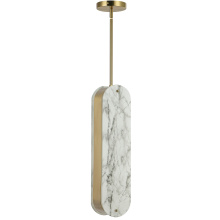 Dainolite PSC-201P-AGB - 1LT Pendant, AGB w/ Faux Alabaster Glass