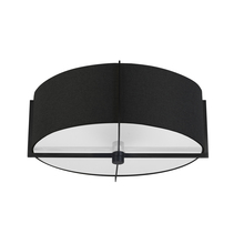 Dainolite PST-153SF-MB-BK - 3 Light Incandescent Semi-Flush Mount, Matte Black with Black Shade