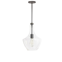 Dainolite PTL-101P-MB - 1 Light Incandescent Pendant, Matte Black with Clear Glass