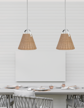 Dainolite SND-141P-PC - 1LT Pendant, PC w/ Wicker Shade