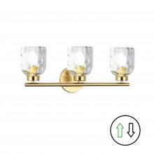 Dainolite VLA-213W-AGB-CLR - 3LT Vanity, AGB w/ CLR Water Glass