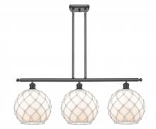  516-3I-BK-G121-10RW - Farmhouse Rope - 3 Light - 37 inch - Matte Black - Cord hung - Island Light