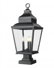 Z-Lite 5029PHBS-SQPM-BK - 3 Light Outdoor Pier Mounted Fixture