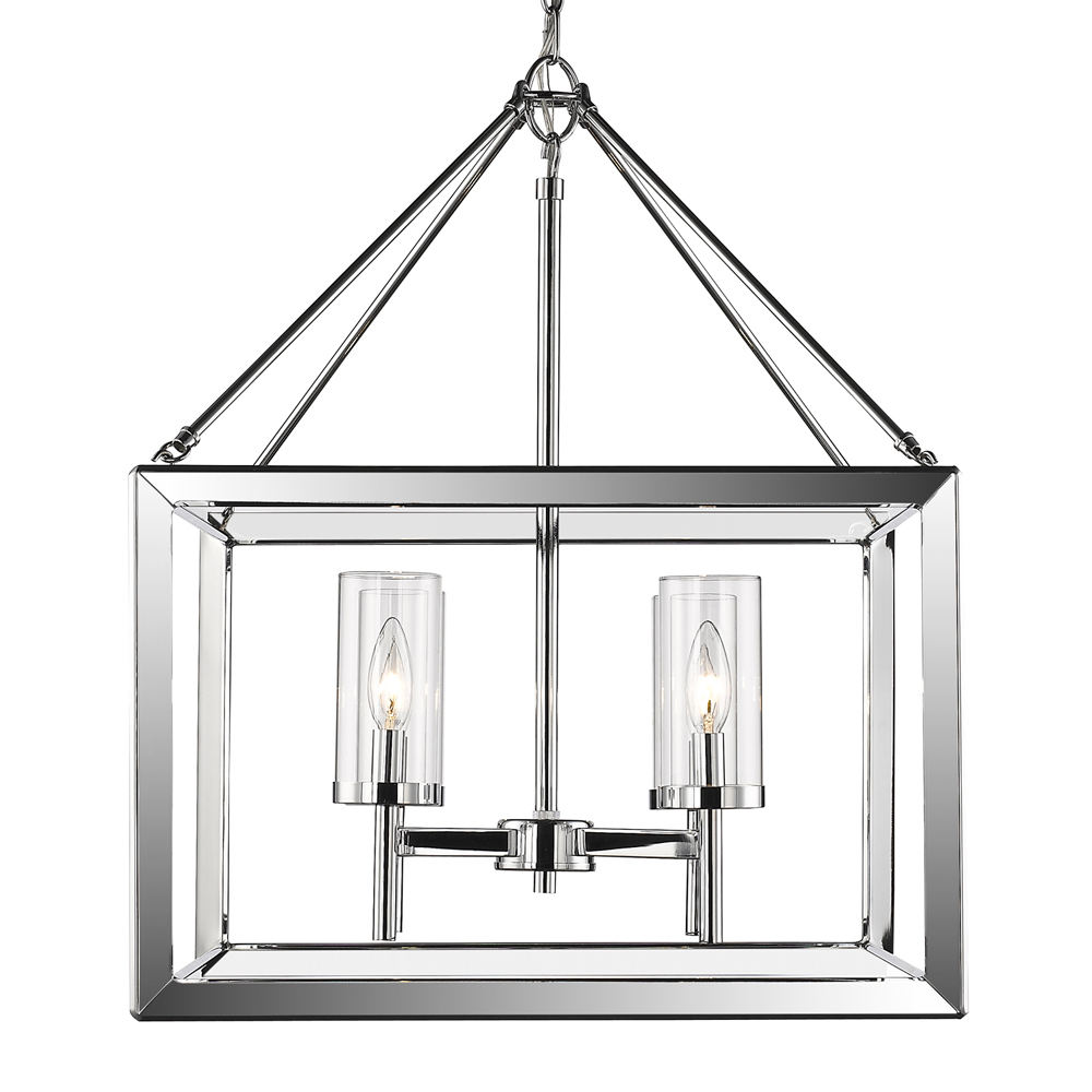 Smyth 4 Light Chandelier in Chrome with Clear Glass