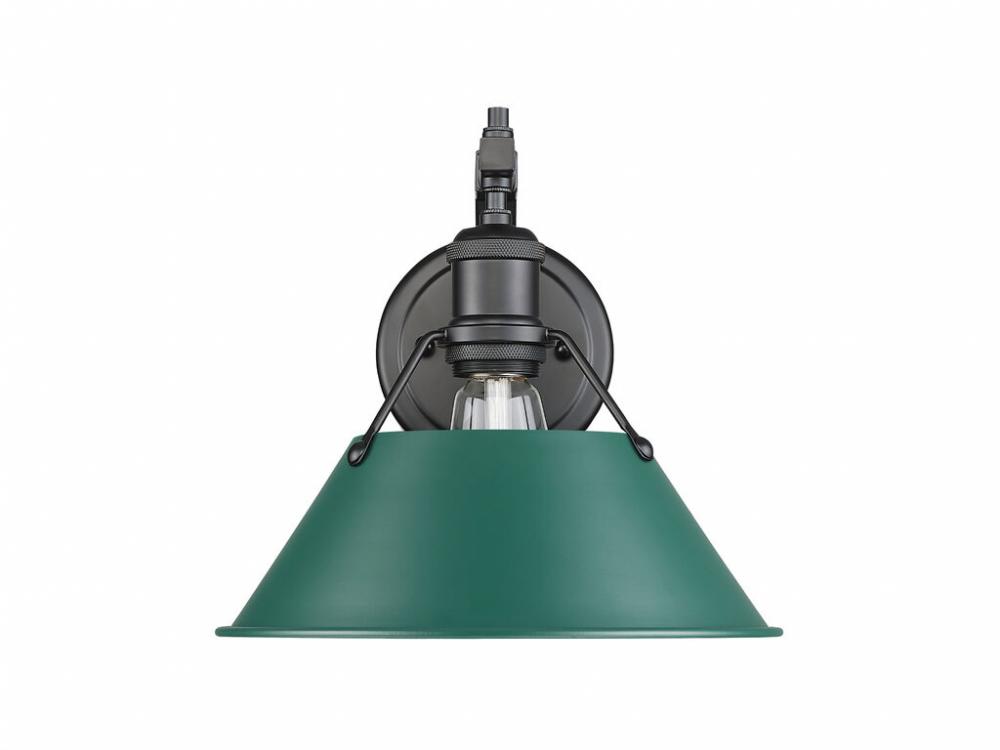 Orwell 1-Light Wall Sconce in Matte Black with Pine Green