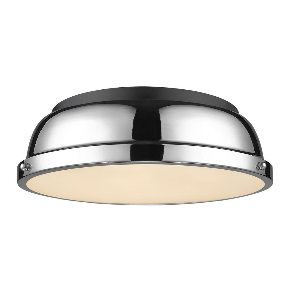 Duncan 14" Flush Mount in Matte Black with Chrome