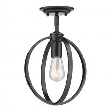 Golden 3167-1SF BLK - Colson BLK Semi-Flush in Matte Black